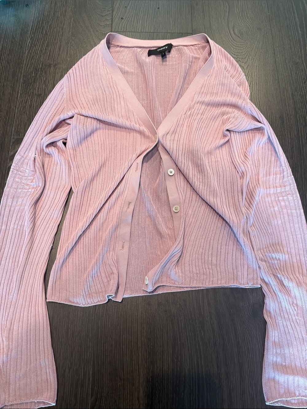 Theory Pastel Lavender Ribbed Knit Top